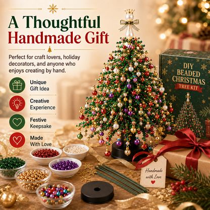 🎄✨ DIY Beaded Christmas Tree Kit – 🎅Create Your Own Sparkling Holiday Decoration