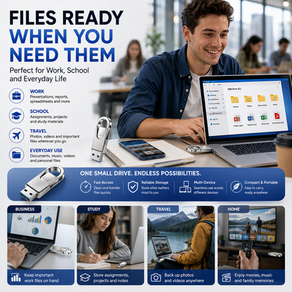 📱 3-in-1 USB Flash Drive – Free Up Space & Move Files Fast