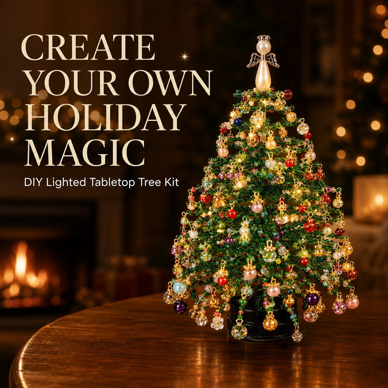 ✨ DIY Lighted Seasonal Tabletop Tree Kit – Create Your Own Holiday Magic