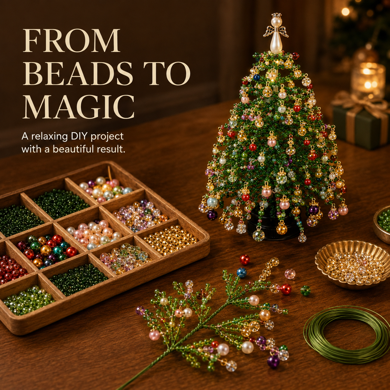 🎄 DIY Beaded Christmas Tree Kit – Create Your Own Holiday Magic