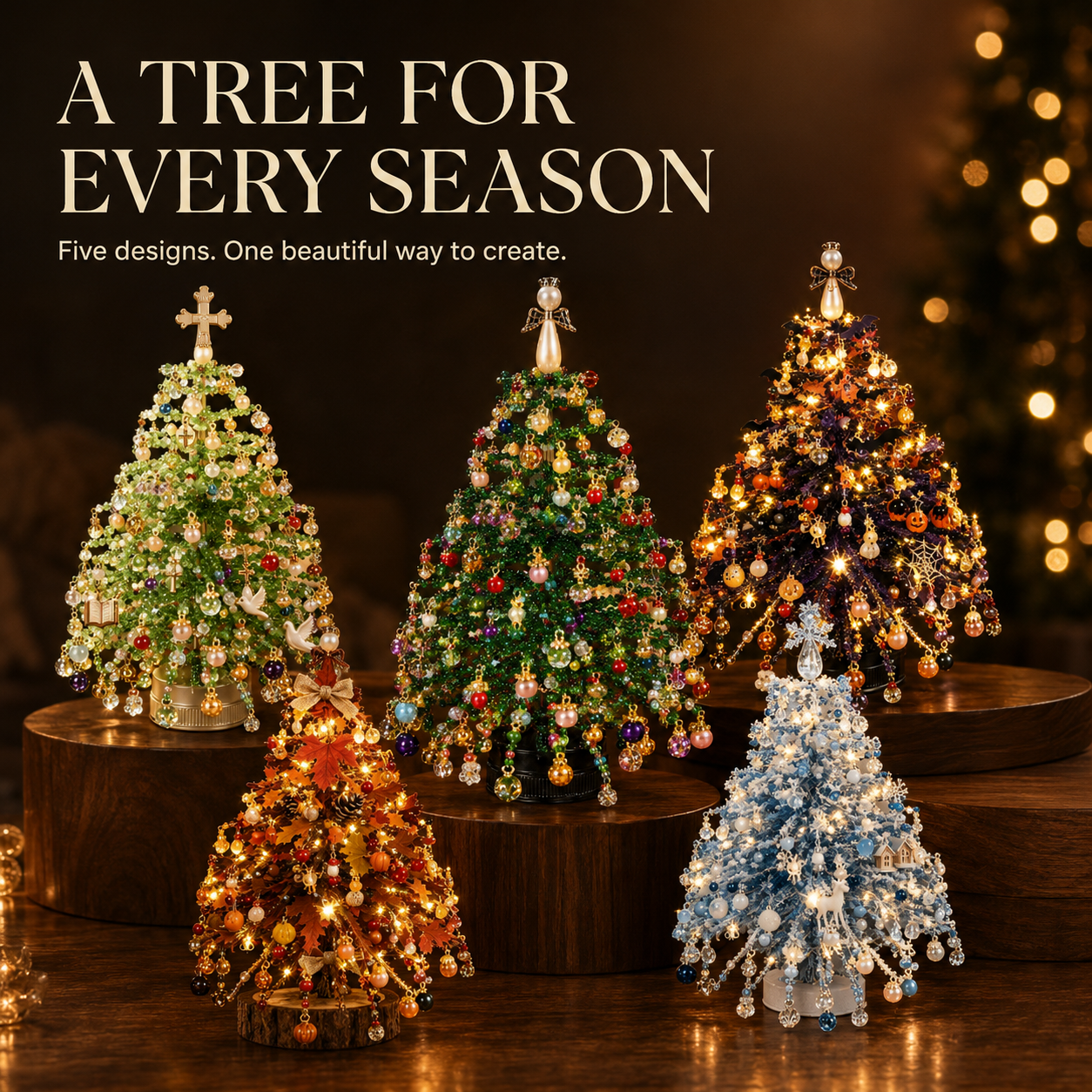 🎄 DIY Beaded Christmas Tree Kit – Create Your Own Holiday Magic