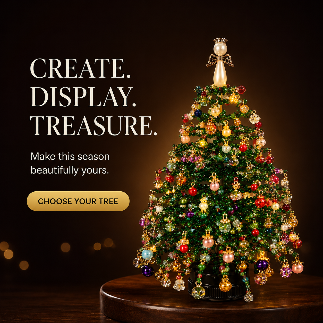 🎄 DIY Beaded Christmas Tree Kit – Create Your Own Holiday Magic