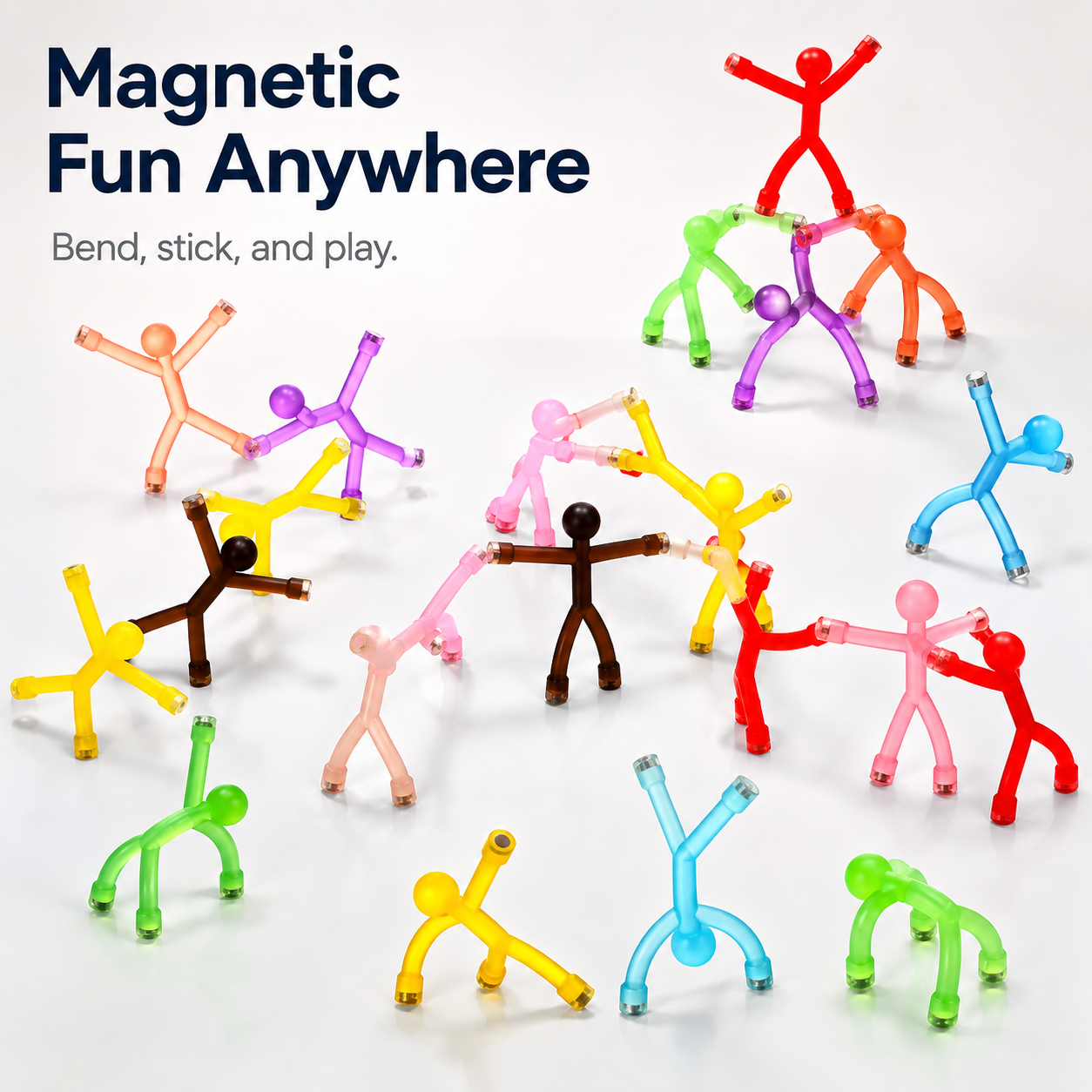 Magnetic Fidget Figures – 10PC Bend, Snap & Connect Set