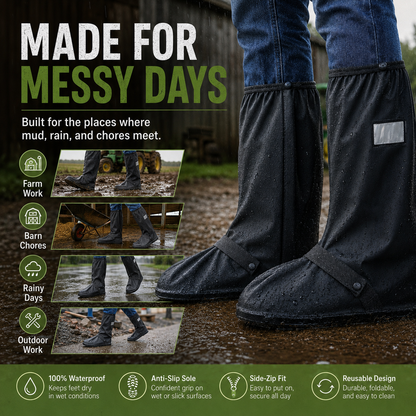 🌧️ Waterproof Boot Covers | Reusable Mud & Rain Shoe Protectors for Farming & Outdoor Work