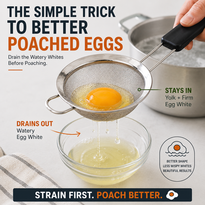 🥚 Fine Mesh Poached Egg Strainer