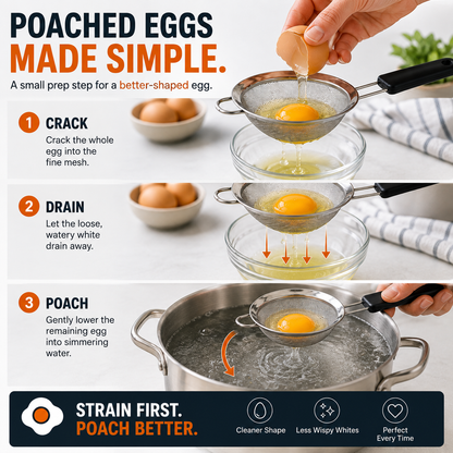 🥚 Fine Mesh Poached Egg Strainer