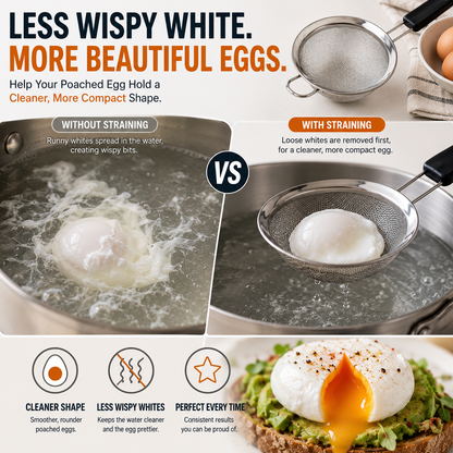 🥚 Fine Mesh Poached Egg Strainer
