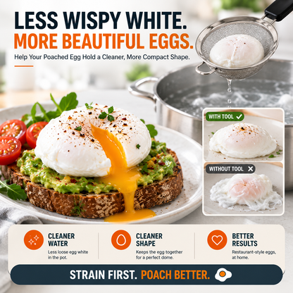 🥚 Fine Mesh Poached Egg Strainer