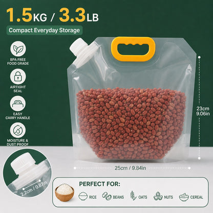 🌾 Reusable Airtight Grain Storage Bag – Seal, Carry & Pour With Ease