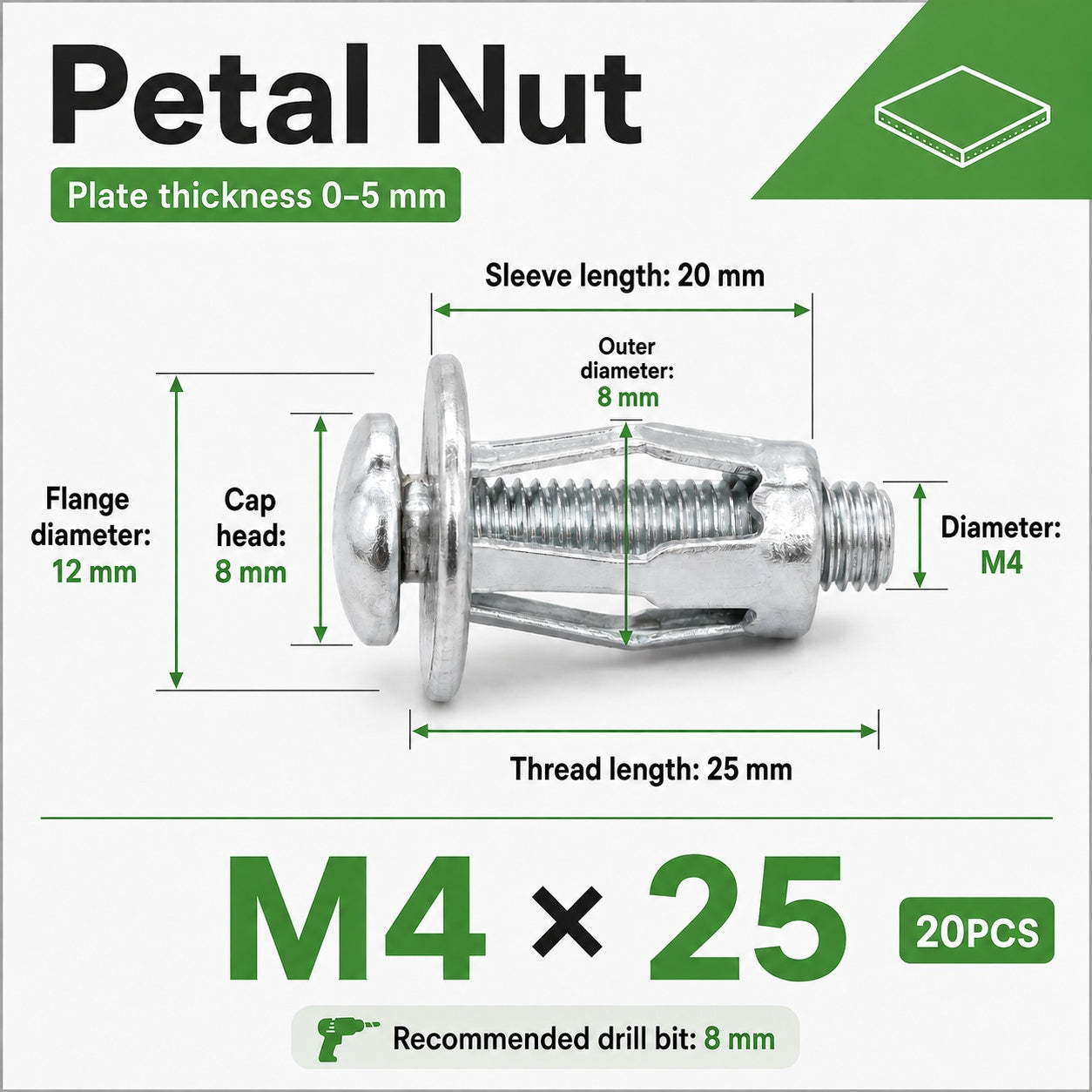 🔩 Expansion Screw Petal Nuts – Strong & Secure Fastening
