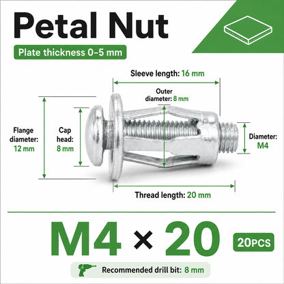 🔩 Expansion Screw Petal Nuts – Strong & Secure Fastening