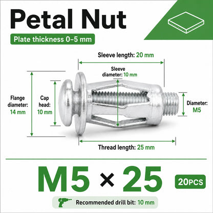 🔩 Expansion Screw Petal Nuts – Strong & Secure Fastening