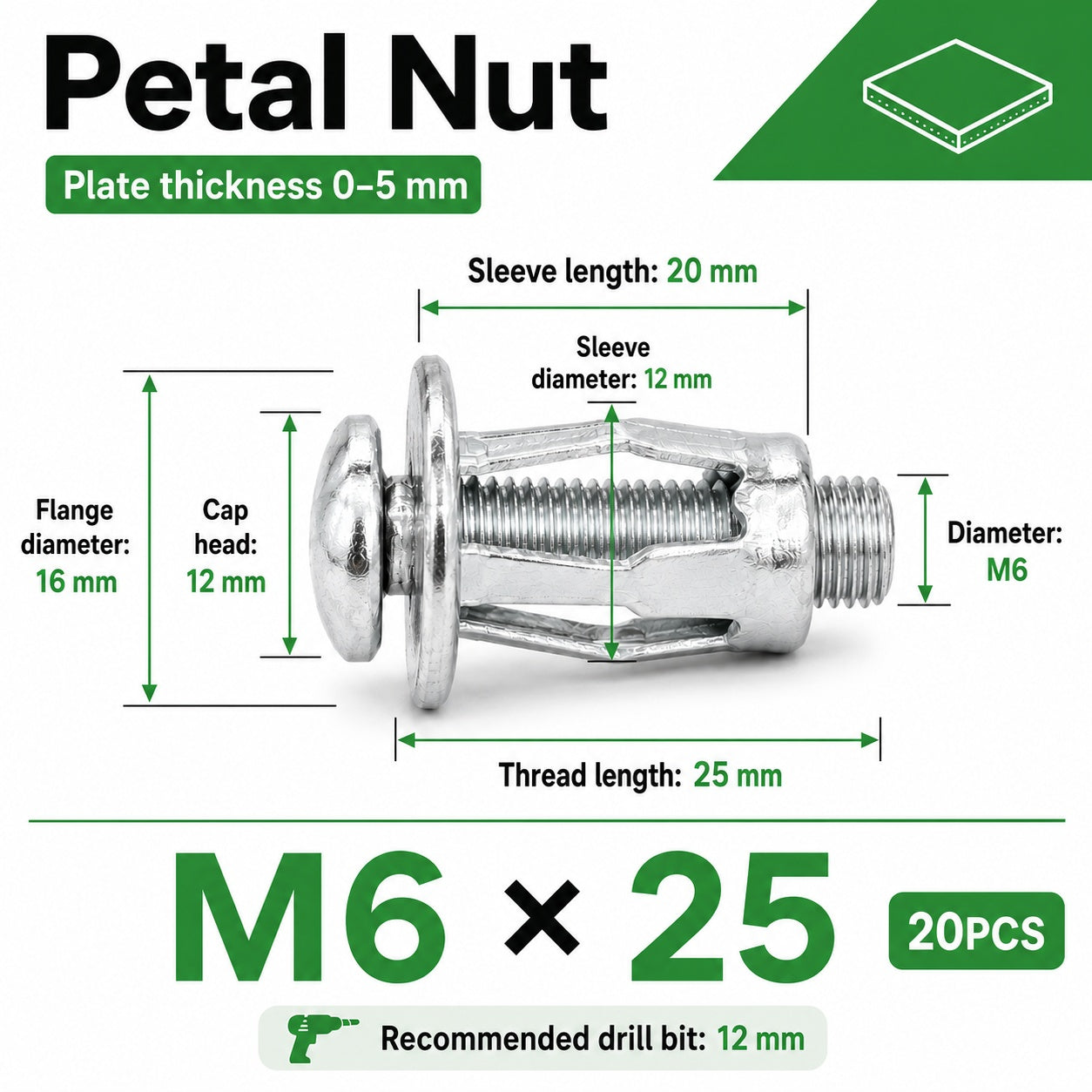 🔩 Expansion Screw Petal Nuts – Strong & Secure Fastening