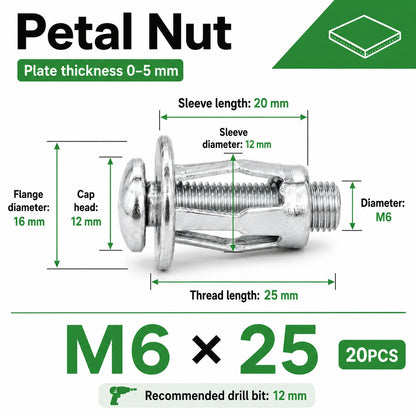 🔩 Expansion Screw Petal Nuts – Strong & Secure Fastening