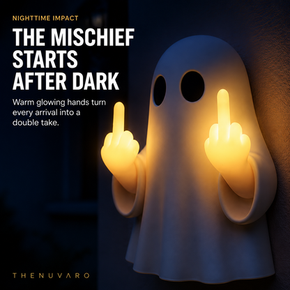 👻 Light-Up Rude Ghost Wall Decor – Funny Halloween Porch Decoration