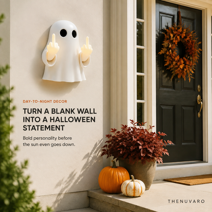 👻 Light-Up Rude Ghost Wall Decor – Funny Halloween Porch Decoration