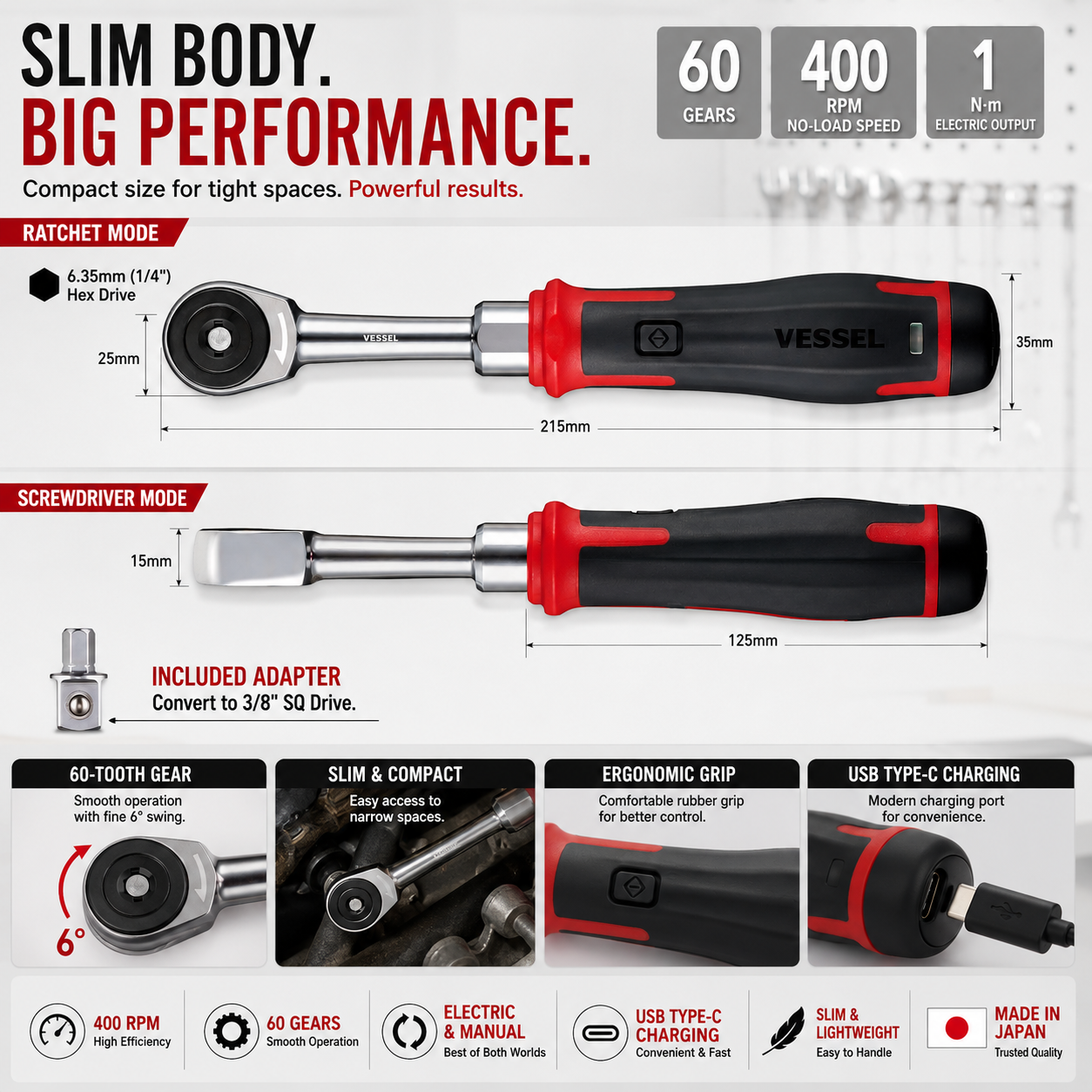 🧰Cordless Electric Slim Ratchet Set | 400 RPM 31-Bit Tool Kit