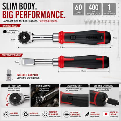 🧰Cordless Electric Slim Ratchet Set | 400 RPM 31-Bit Tool Kit