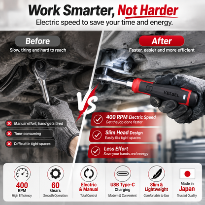 🧰Cordless Electric Slim Ratchet Set | 400 RPM 31-Bit Tool Kit