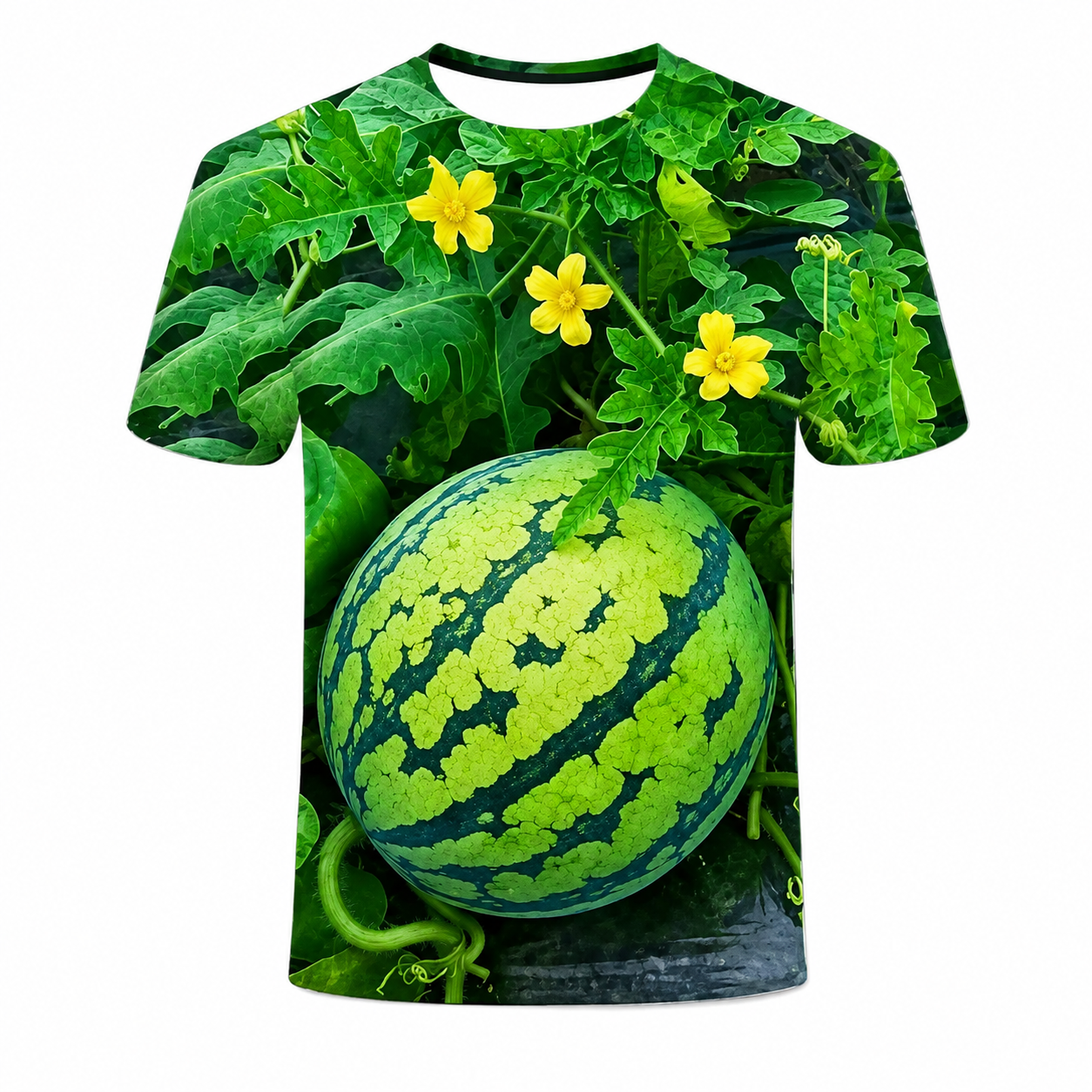 Funny 3D Watermelon Belly T-Shirt – Summer Novelty Graphic Tee