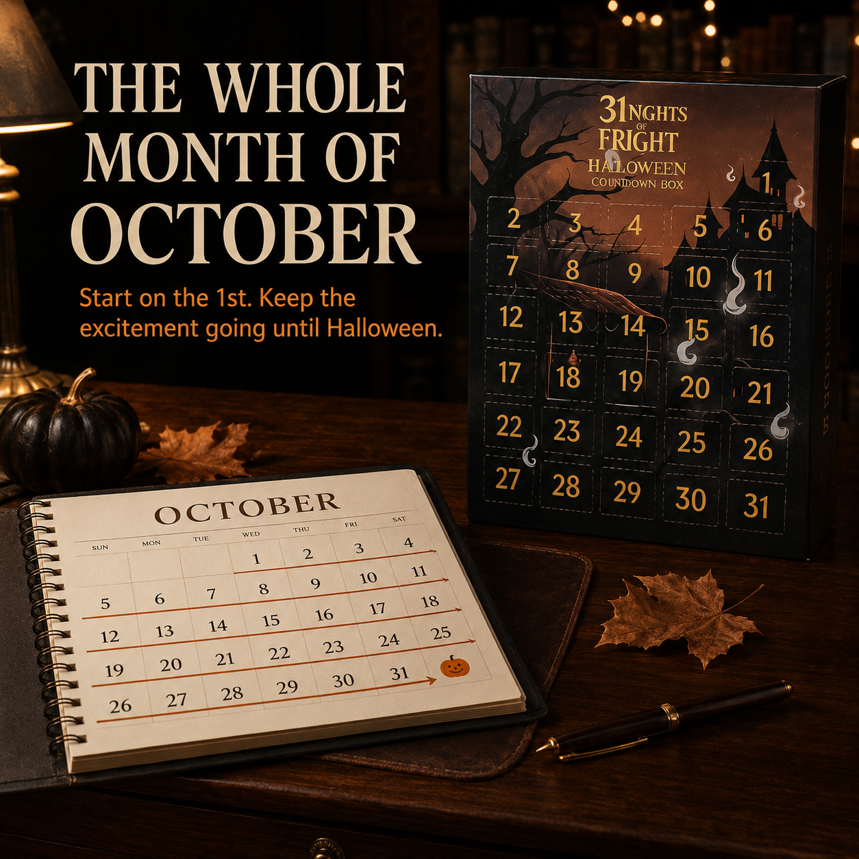 🎃 31-Day Halloween Countdown Calendar – 31 Mini Surprise Figures