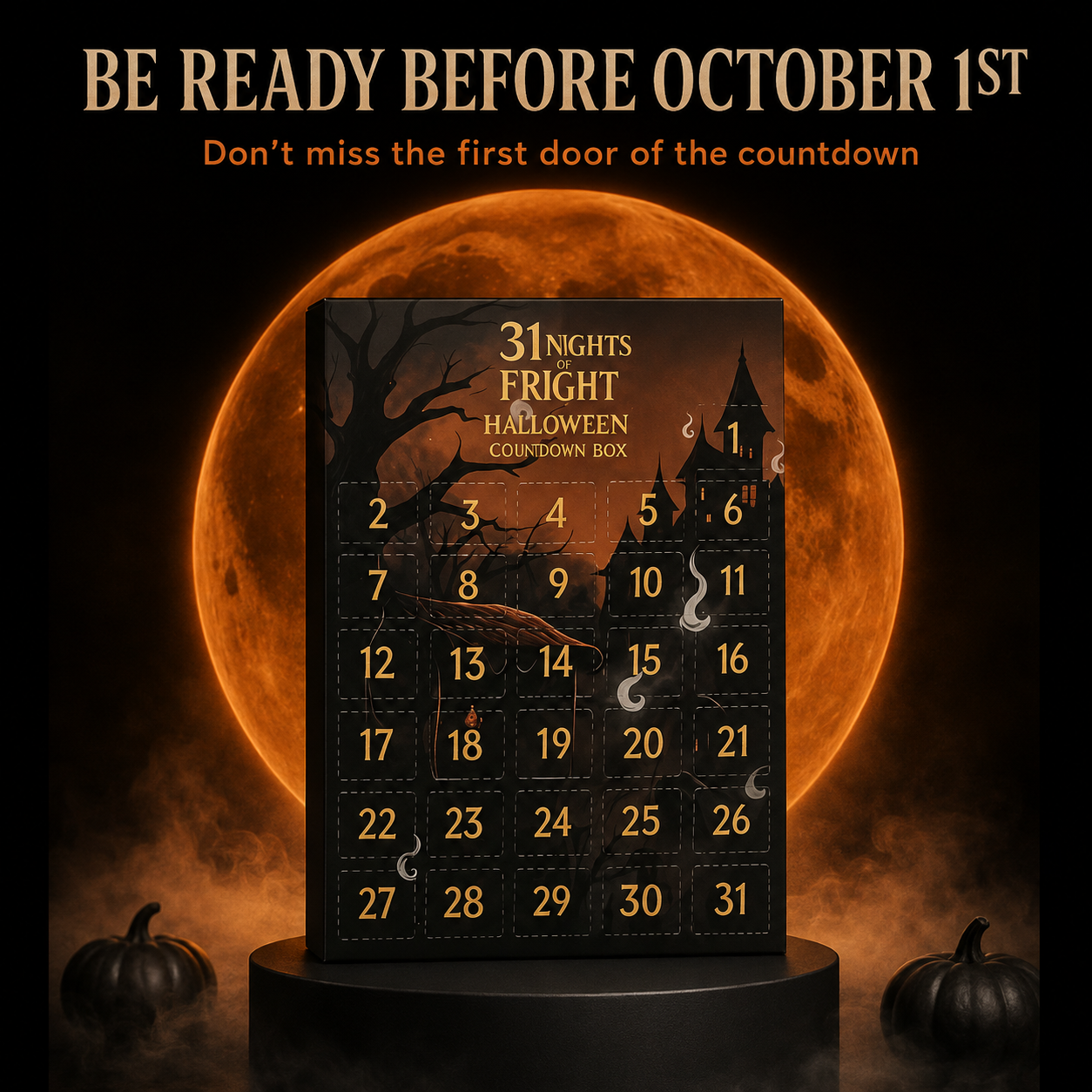 🎃 31-Day Halloween Countdown Calendar – 31 Mini Surprise Figures