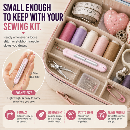 🧵 2-in-1 Easy Needle Threader & Seam Ripper – Thread Faster, Sew Easier