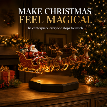 🎅Floating Santa Sleigh with 4 Reindeer-Magnetic Christmas Magic