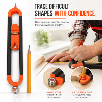 🛠️🔧Precision Contour Gauge with Lock – Adjustable Profile Copy Tool for Woodworking & Flooring
