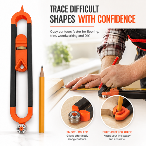 🛠️🔧Precision Contour Gauge with Lock – Adjustable Profile Copy Tool for Woodworking & Flooring