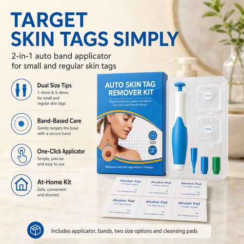 🩹 Skin Tag Removal Kit – 2-in-1 Auto Band Applicator with Dual Size Options for At-Home Use