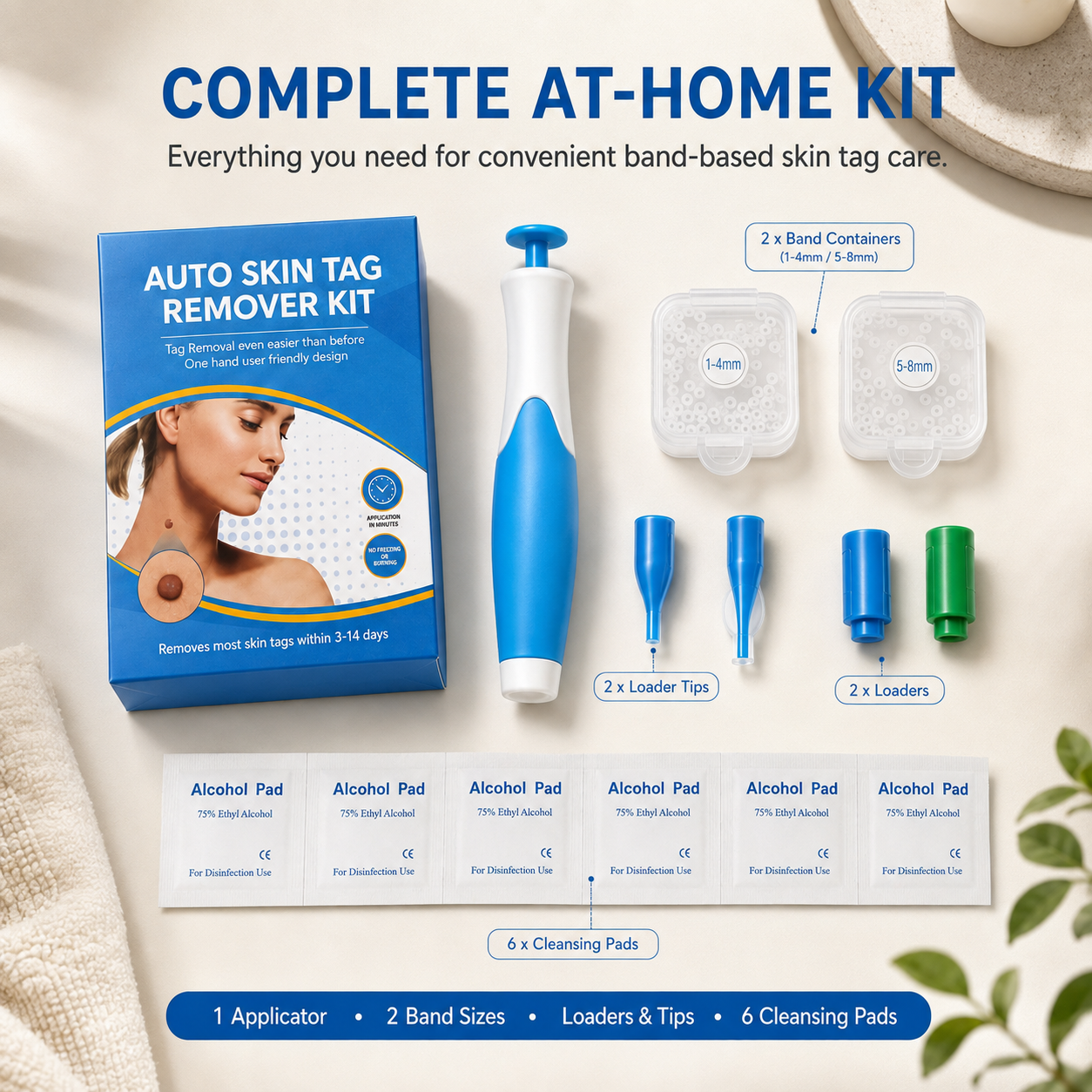 🩹 Skin Tag Removal Kit – 2-in-1 Auto Band Applicator with Dual Size Options for At-Home Use
