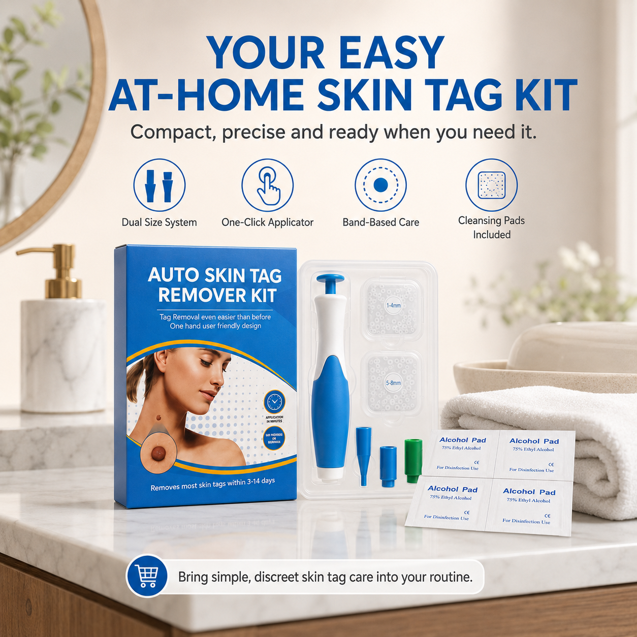 🩹 Skin Tag Removal Kit – 2-in-1 Auto Band Applicator with Dual Size Options for At-Home Use