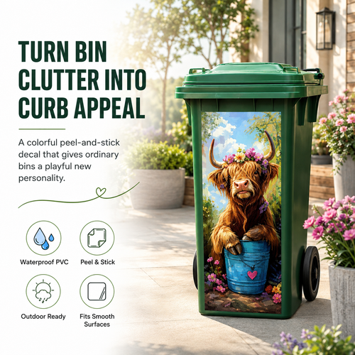 ✨🗑️Creative Trash Can Sticker with Colourful Cartoon