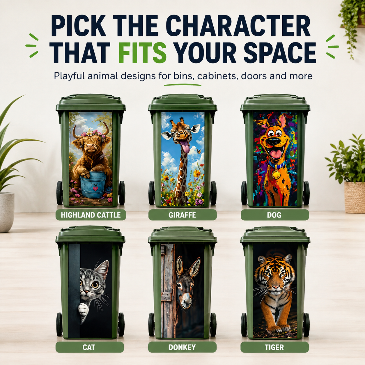 ✨🗑️Creative Trash Can Sticker with Colourful Cartoon