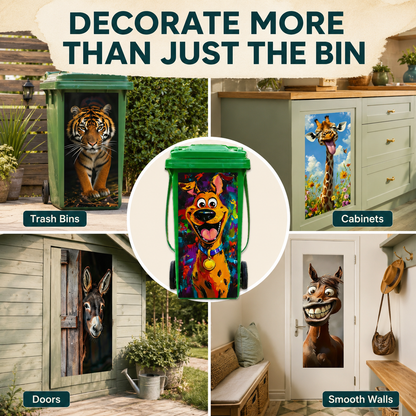 ✨🗑️Creative Trash Can Sticker with Colourful Cartoon