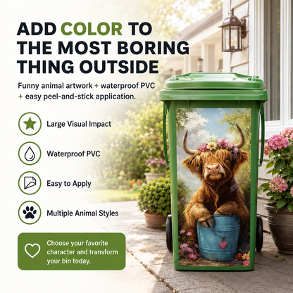 ✨🗑️Creative Trash Can Sticker with Colourful Cartoon