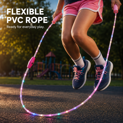 🌈 LED Light-Up Jump Rope for Kids – 3 Glow Modes & Adjustable Fit