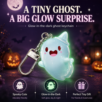 👻6pcs Glow-in-the-Dark Ghost Keychain🎁Cute Halloween Gift