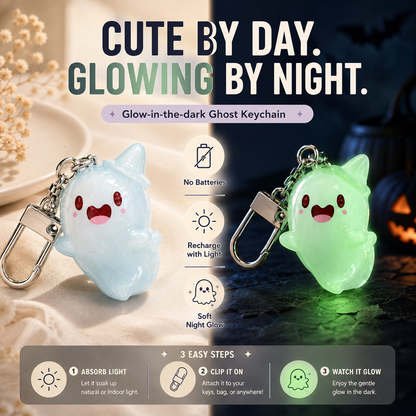 👻6pcs Glow-in-the-Dark Ghost Keychain🎁Cute Halloween Gift