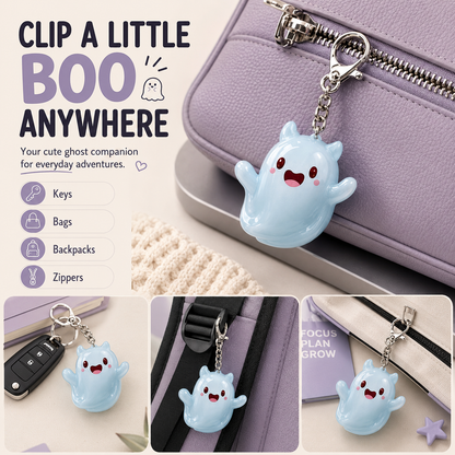 👻6pcs Glow-in-the-Dark Ghost Keychain🎁Cute Halloween Gift
