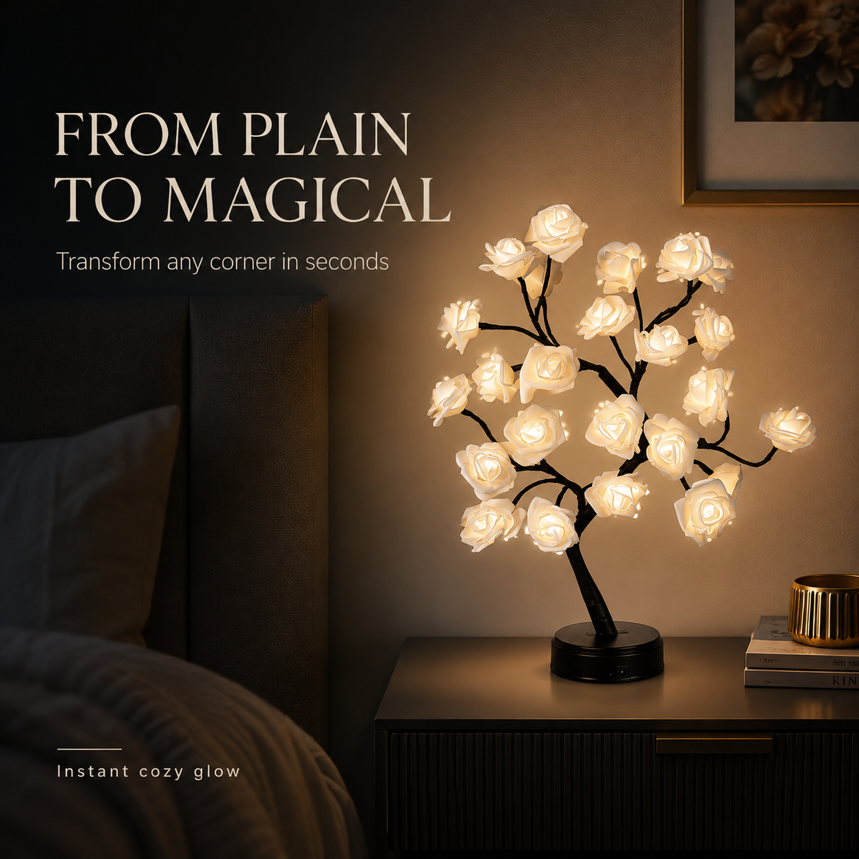 🌹 LED Rose Flower Tree Lamp – 17-Color Remote-Controlled Ambient Light