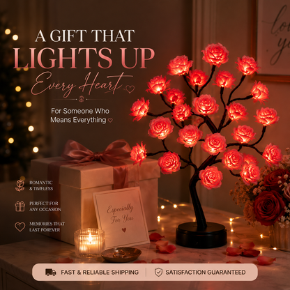 🌹 LED Rose Flower Tree Lamp – 17-Color Remote-Controlled Ambient Light