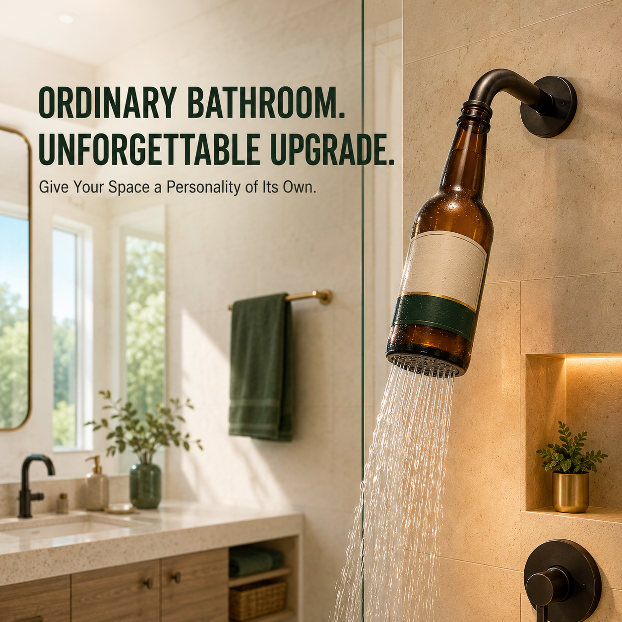🍺 Novelty Beer Bottle Shower Head