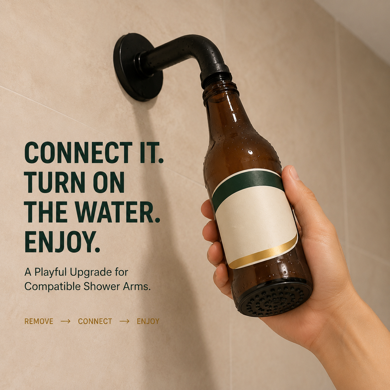 🍺 Novelty Beer Bottle Shower Head