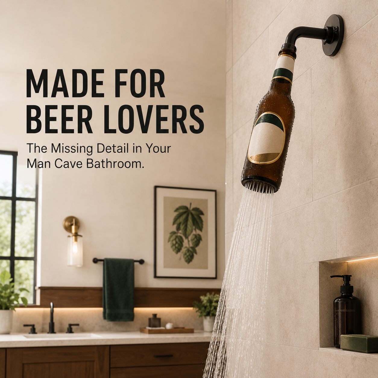 🍺 Novelty Beer Bottle Shower Head