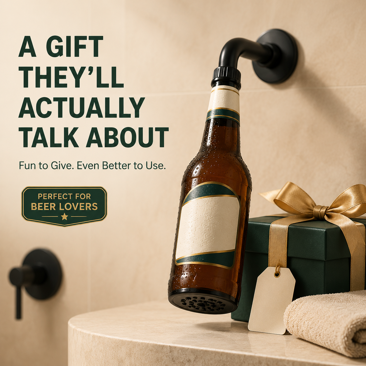 🍺 Novelty Beer Bottle Shower Head
