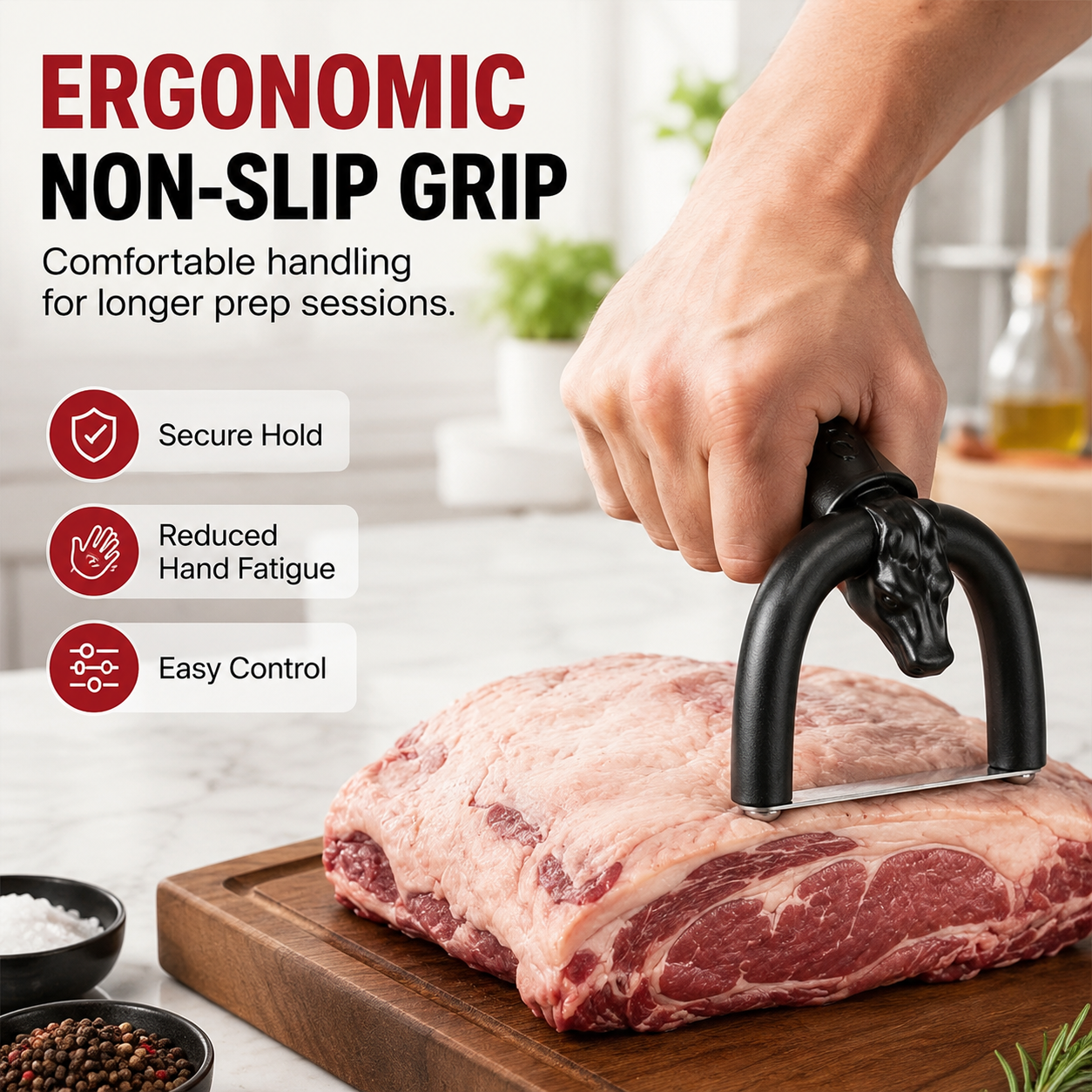 🥩 Handheld Fat Trimmer for Beef & Pork, Portable Meat Fat Remover Tool, Easy Brisket Trimming BBQ Kitchen Gadget