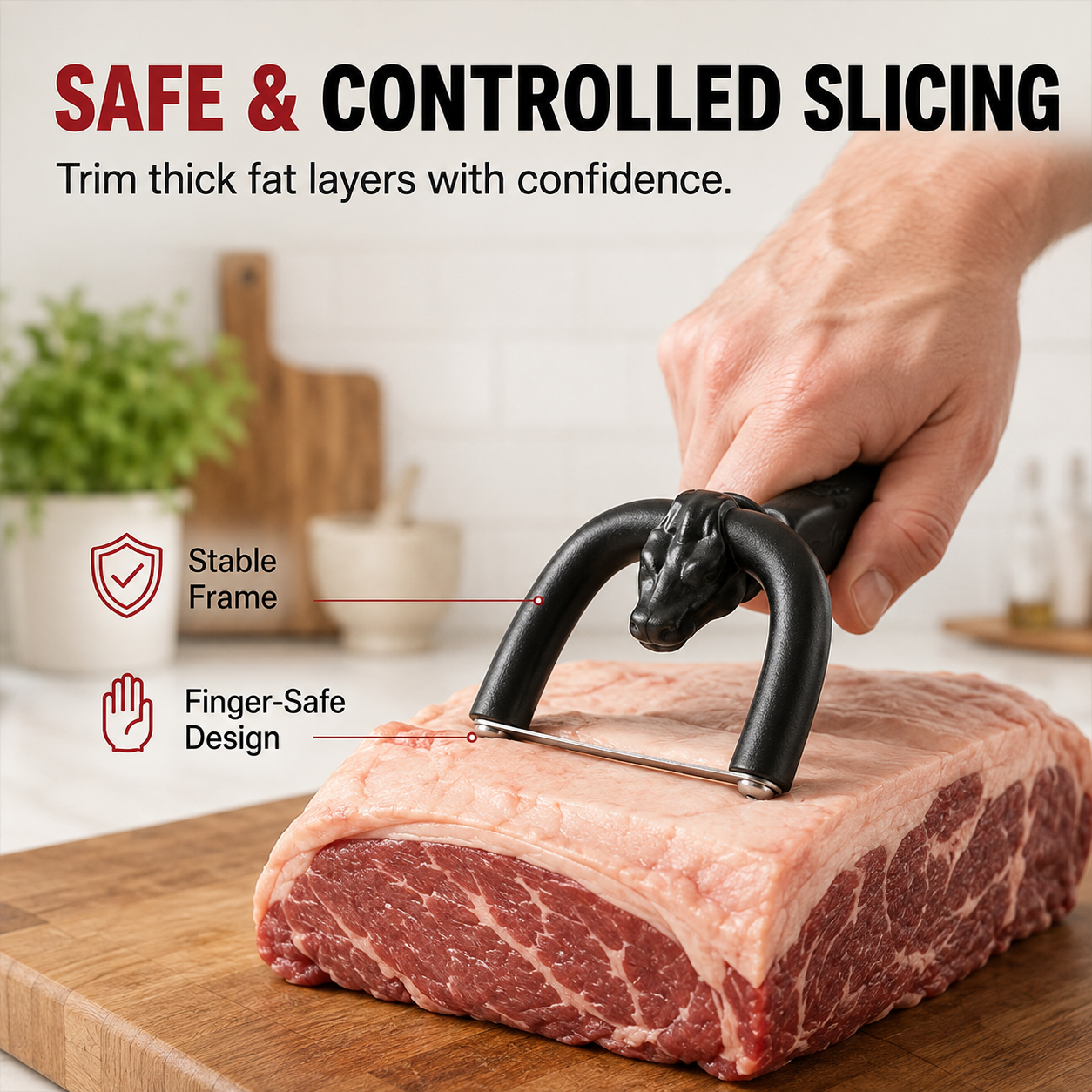🥩 Handheld Fat Trimmer for Beef & Pork, Portable Meat Fat Remover Tool, Easy Brisket Trimming BBQ Kitchen Gadget