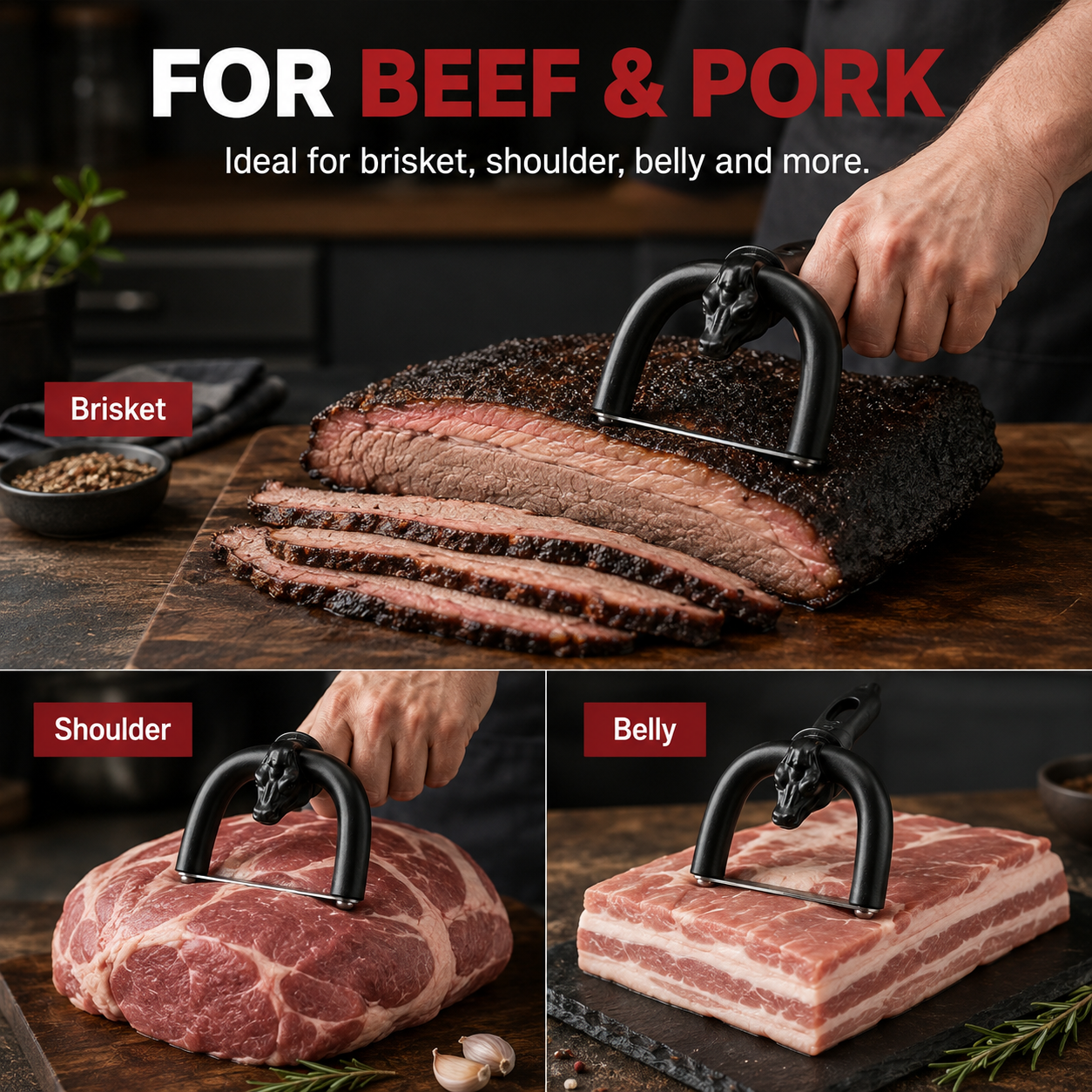 🥩 Handheld Fat Trimmer for Beef & Pork, Portable Meat Fat Remover Tool, Easy Brisket Trimming BBQ Kitchen Gadget